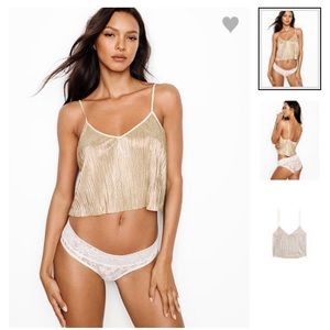 Victoria’s secret shine pleat crop cami